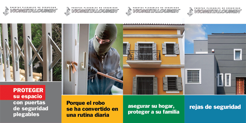 VIOMETALOUMIN  puertas plegables de seguridad Barras de seguridad